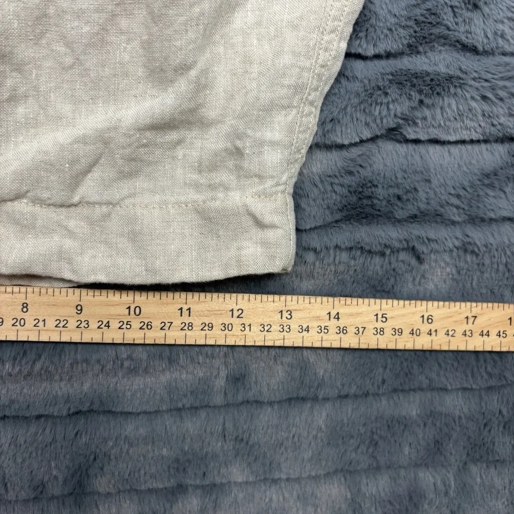 Caribbean Mens 100% Linen Shorts Oatmeal Beige Elastic Waist Size 46 Tropical